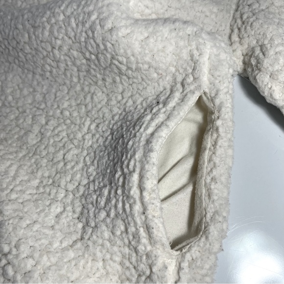 VS PINK White Sherpa Quarter Zip Sweater - Picture 6 of 7